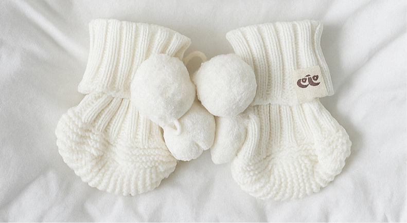 The Milk Cosy Cub Knit Booties - 100% Cotton