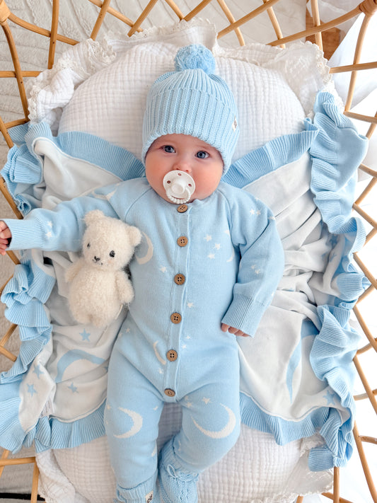 THE DREAMSCAPE REVERSIBLE BLANKET | CELESTE BLUE