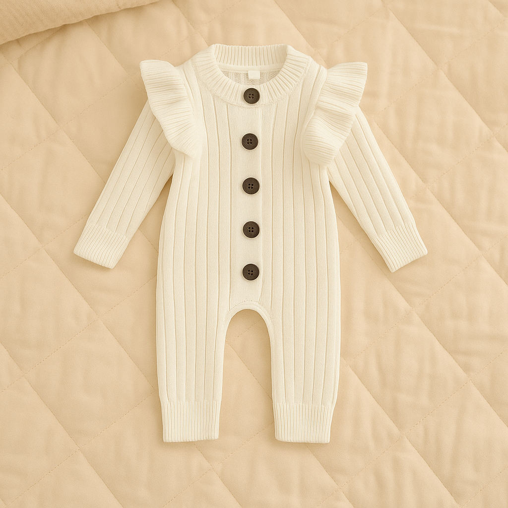 The Mia Ruffle Knit Romper