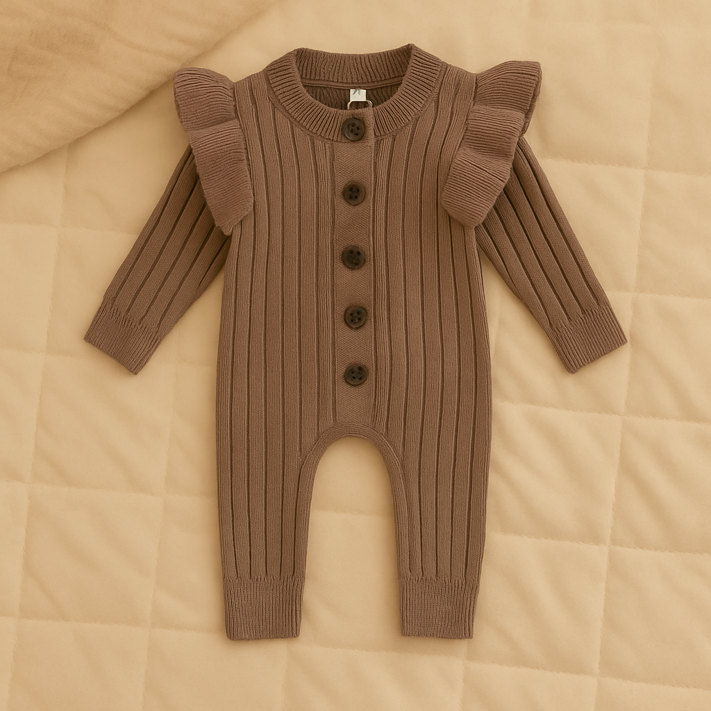 The Mia Ruffle Knit Romper