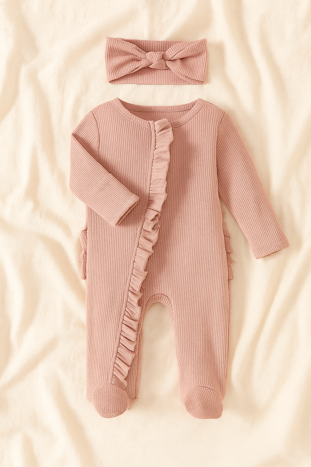The Amalia Frilled Romper & Headband Set