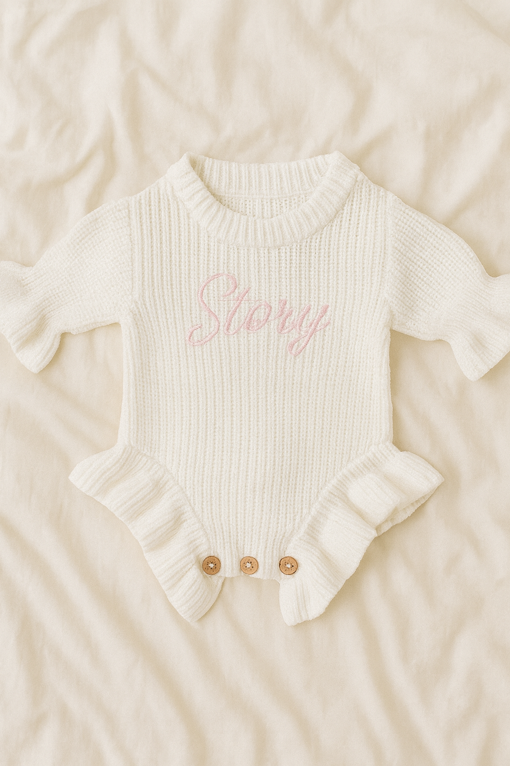 The Milk Personalised Pointelle Romper - 100% Cotton