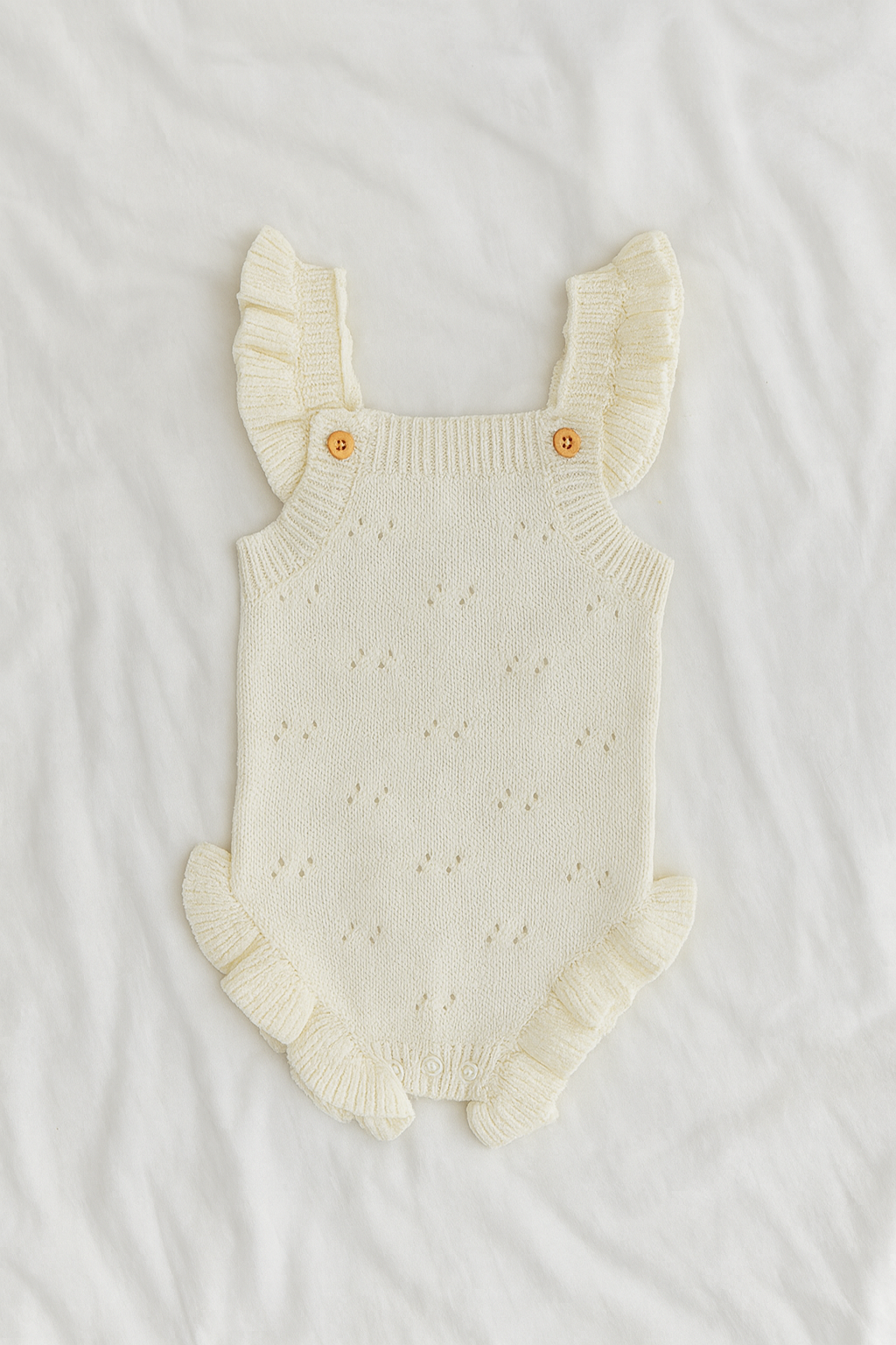 The Milk Gracie Pointelle Romper - 100% Cotton