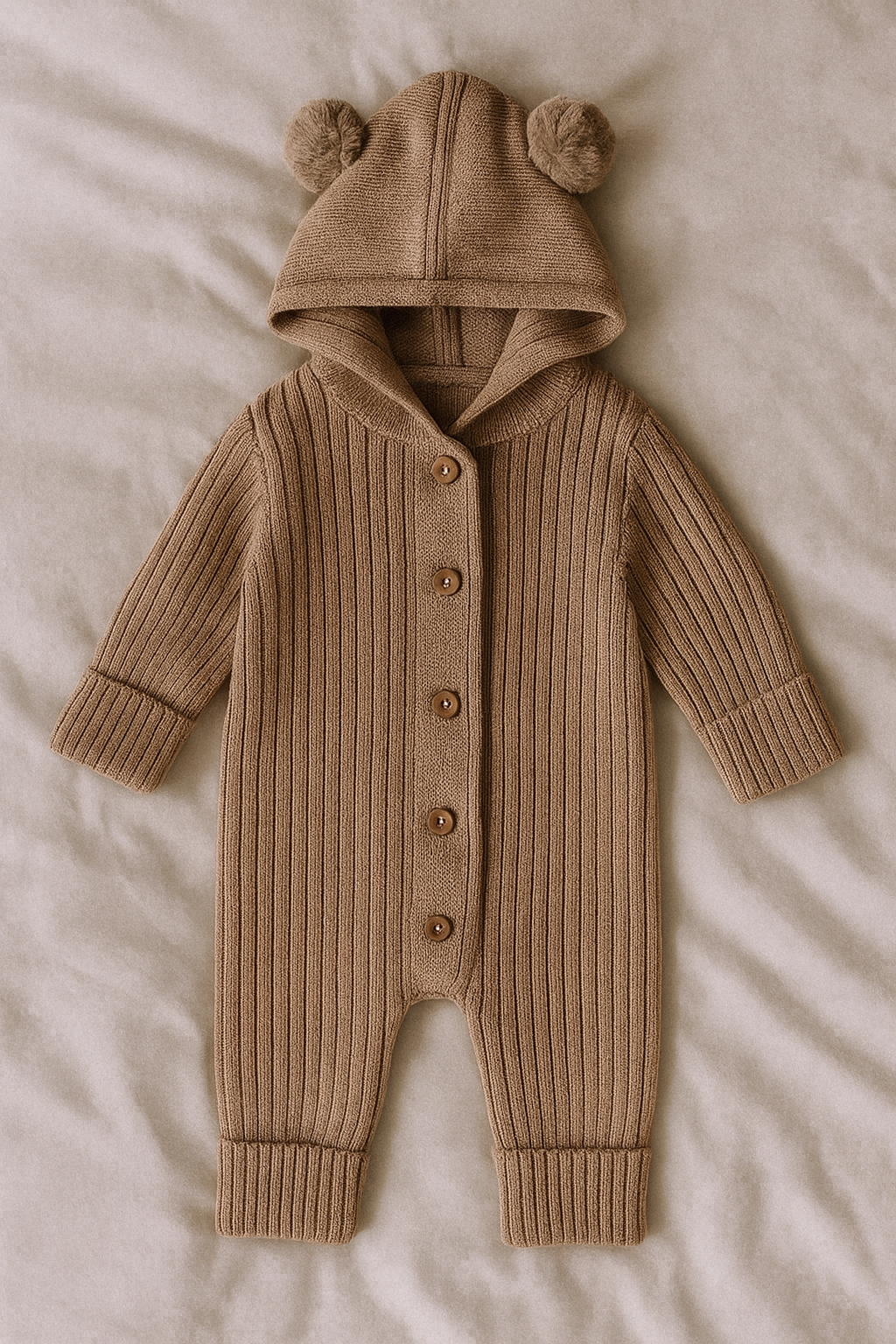 The Oak Cosy Cub Hooded Romper - 100% Cotton