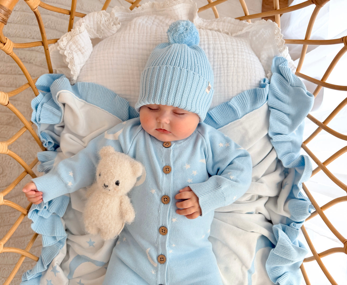 THE DREAMSCAPE REVERSIBLE BLANKET | CELESTE BLUE