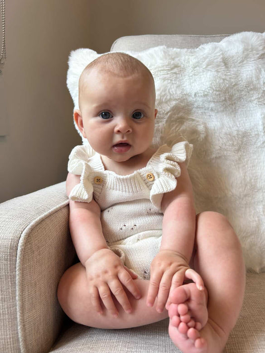 THE GRACIE POINTELLE ROMPER | MILK