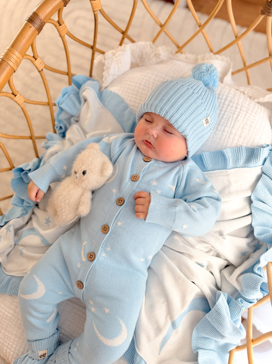 THE DREAMSCAPE REVERSIBLE BLANKET | CELESTE BLUE