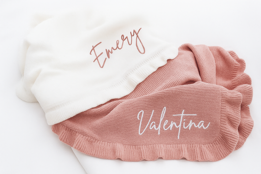 The Ruby Ruffle Personalised Blanket - 100% Cotton