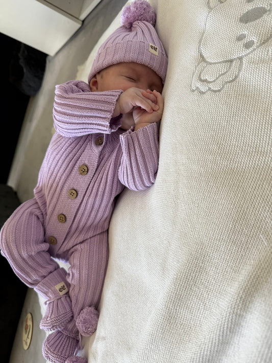 The Lavender Cosy Cub Romper - 100% Cotton