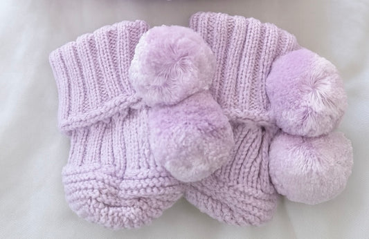 The Lavender Cosy Cub Booties - 100% Cotton