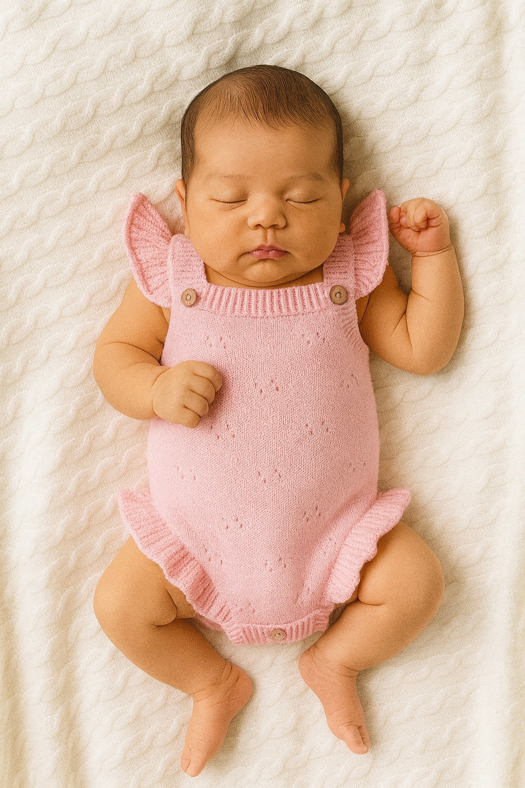 The Fairy Floss Gracie Pointelle Romper - 100% Cotton