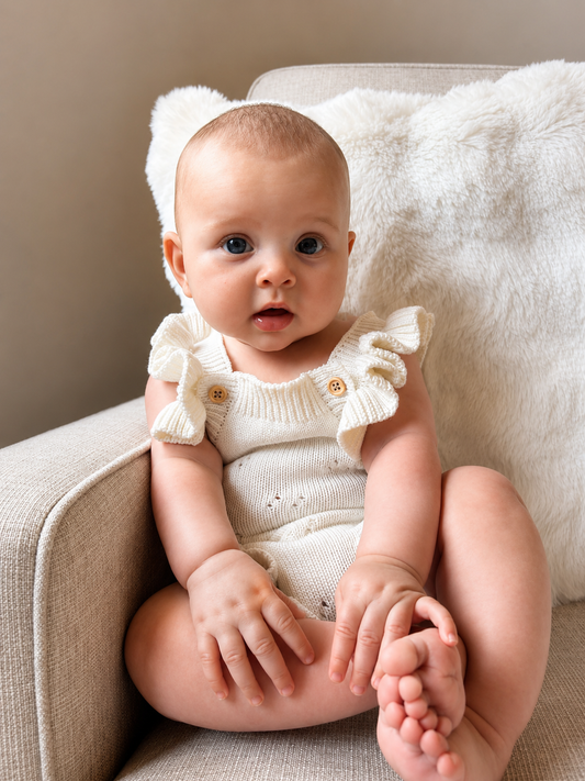 THE GRACIE POINTELLE ROMPER | MILK