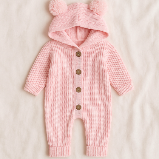 The Fairy Floss Cosy Cub Hooded Romper - 100% Cotton