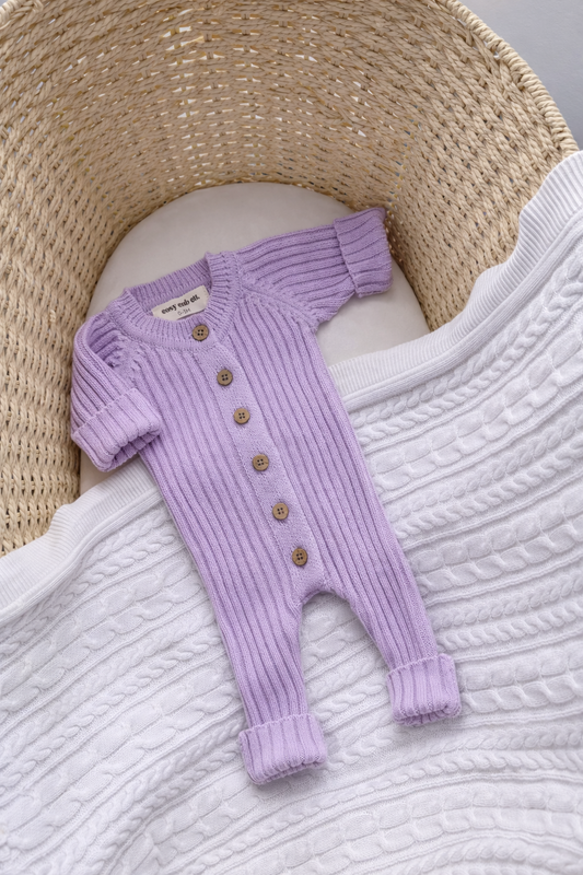 The Lavender Cosy Cub Romper - 100% Cotton