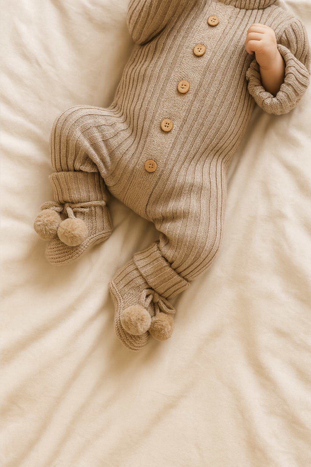 The Cosy Cub Knit Romper - 100% Cotton