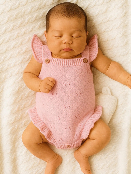 The Fairy Floss Gracie Pointelle Romper - 100% Cotton