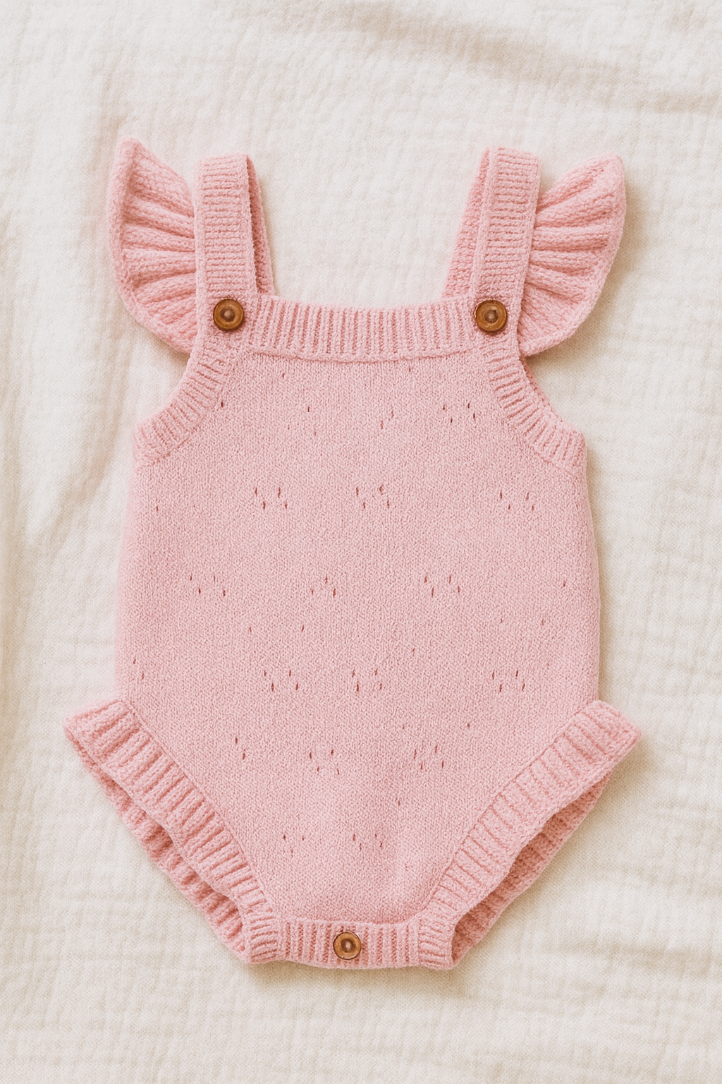 The Fairy Floss Gracie Pointelle Romper - 100% Cotton