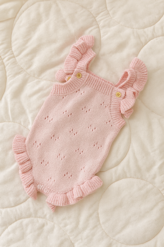 The Fairy Floss Gracie Pointelle Romper - 100% Cotton